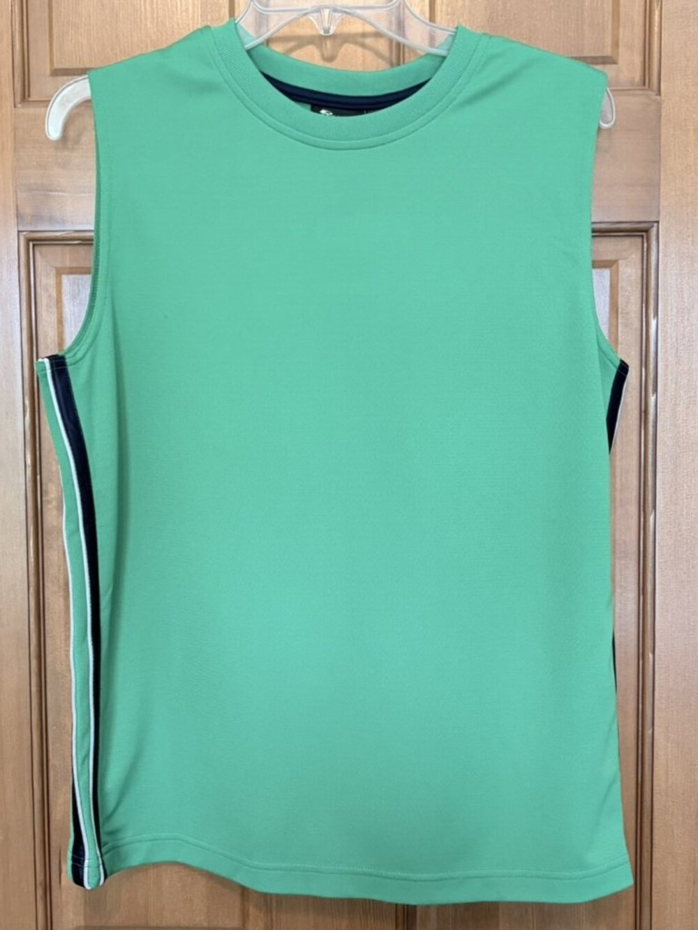 Tek Gear Boys Green With Navy Trim Sleeveless Tee Muscle Shirt Large NWT
